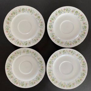 Johann Haviland Forever Spring Pattern China - 4 Tea Teacup 6" Saucers (B)